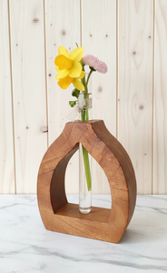 Jarrón Decorativo Rústico de Madera Maciza, Maceta de Madera Hecha a Mano para Decoración de Mesa de Sala de Estar Estilo Rústico - Product Image 5