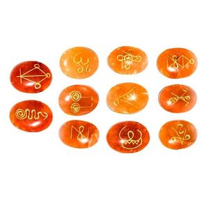 Haute qualité karuna rouge cornaline forme pierre ovale 11 pièces karuna ensemble naturel guérison cristal pierres précieuses Karuna ensemble en gros - Product Image 3