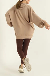 Sweat à capuche oversize au design unique pour femmes, uni, teint en différentes couleurs, manches longues, style décontracté, col à capuche, taille plus - Product Image 6