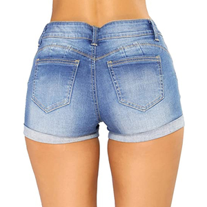 2024 nuevo estilo transpirable impreso hombres Casual mujeres Denim corto 100% poliéster High Street mujeres Denim corto diseño OEM - Product Image 2