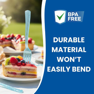 Juego de Cubiertos Desechables de Plástico Biodegradable, Reciclable y Libre de BPA, Ecológico, para Fiestas, Cumpleaños y Baby Showers - Product Image 3