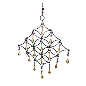 Perles de verre faites à la main de luxe carillon éolien fenêtre en fer ornement suspendu pour jardin Patio porche décor extérieur ambiance style de vie - Product Image 5