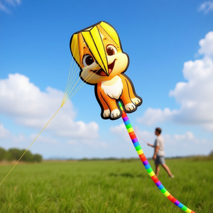 Cerf-volant pour chien Bdt Softkite, jouet d'extérieur, ligne simple, avec ligne de 30m et dimensions d'environ 76x132cm. Queue de 6 mètres - Product Image 3