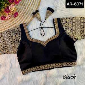 Latest Women Wear Ready to Wear <b>Italian</b> Silk Blouse Collections for Wedding and Festival Function Clothes With Low Price - Product Image 4