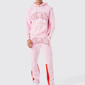Survêtement en coton avec logo personnalisé hommes polaire intérieur chaud vêtements d'hiver ajustement confortable costume de sport de mode fabricant oem odm - Product Image 1