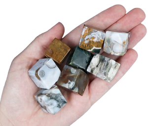 Cube de jaspe d'océan, Cube de pierre de cristal de géométrie sacrée, pierre de guérison Reiki, propriétés géométriques métassiques, vente en gros - Product Image 4
