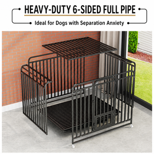 Jaula Adicional para Perros con Inodoro, Jaula Metálica Interior para Razas Medianas y Grandes, Jaula Resistente para <span class=keywords><strong>Border</strong></span> <span class=keywords><strong>Collie</strong></span> y Golden Retriever - Product Image 4