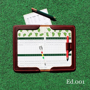 Titulaires de cartes de pointage de golf cadeau de golf personnalisé couverture de livre de Yardage en cuir pleine fleur LGSH-0002 à la main - Product Image 3