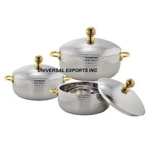 Ensemble de deux casseroles de créateur faites à la main Nouveau chauffe-plats en métal de luxe de qualité supérieure Finition personnalisée Hotpot Design classique - Product Image 6