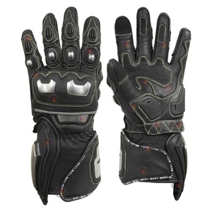 Guantes de Motocicleta de Cuero Reforzado de Alta Resistencia, Guantes de Carreras para Motociclistas, Protección para Nudillos, Agarre Antideslizante - Product Image 1