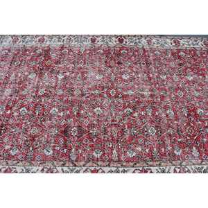 Tapis turc vintage 4,9x8,3 pi (149x253 cm), tapis à motifs floraux rouges - Product Image 5