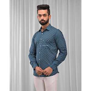 Chemise décontractée pour homme à imprimé floral en coton, manches longues et col montant, 100 % popeline et tissu Oxford respirant, ODM OEM - Product Image 5