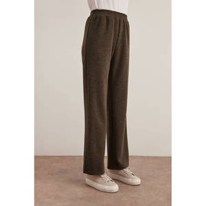 Pantalones Cargo de Lona Color Caqui, Corte Ancho y Cintura Media - Product Image 3