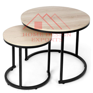 2025 <b>Set</b> of 2 Coffee table Furniture Custom Handmade Wooden Top <b>Black</b> Finished Frame Modern Home Furniture - Product Image 1