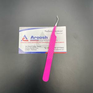 Pinzas de extensión de pestañas moradas sostenibles de 45 grados al por mayor agarre de diamante profesional de acero inoxidable con punta puntiaguda - Product Image 6