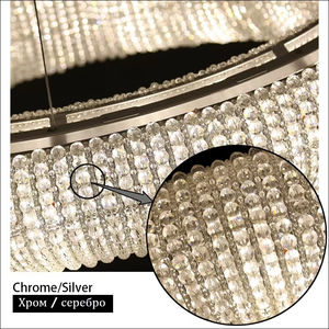 Style nordique Dimmable Anneau Lustre Or <span class=keywords><strong>Chrome</strong></span> Acrylique Plafond Éclairage <span class=keywords><strong>Suspension</strong></span> Suspendue pour Salon Hôtels - Product Image 6