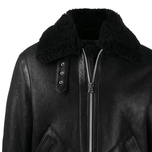 Chaqueta de Cuero de Aviador Negra para Hombre, Diseño OEM, Estilo Nuevo, Chaqueta de Cuero para Motocicleta y Ropa Urbana - Product Image 5