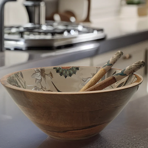 Nouveauté : Bol à salade en bois d'acacia naturel poli, écologique, style bohème, ustensiles de cuisine de haute qualité, vente en gros - Product Image 5
