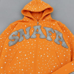 Survêtement de qualité supérieure avec logo personnalisé, respirant, orné de strass pour hommes, nouvelle collection, vêtements chauds d'hiver, survêtement orné de strass - Product Image 6