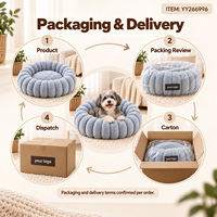 Lit pour chien et chat Yangyangpet, solide, luxueux, moderne, toutes saisons, amovible, lavable, en mousse pelucheuse, confortable, petit modèle