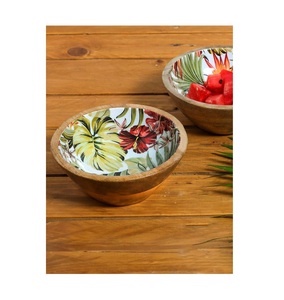 Tazón de Ensalada de Madera con Acabado Esmaltado para Servir en Mesa, Embalaje Premium, Precio de Fábrica, Hecho en India - Product Image 2