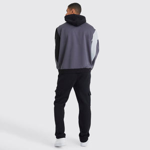 Sudadera con Capucha Unisex de Felpa Francesa de 360 g/m², Color Bloqueado, con Logotipo Personalizado, Sudadera con Capucha de Forro Polar para Hombre, con Cordones Ajustables, Diseño 3D - Product Image 2