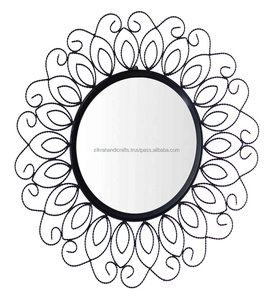 <b>Black</b> Color <b>Mirror</b> With Painted Finishing Modern Home Decoration For Living Room Wall Decor <b>Metal</b> Wall Full Mounted <b>Mirrors</b> - Product Image 1