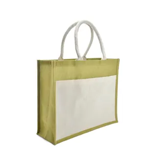 जूट प्रचारक बैग पर्यावरण के अनुकूल फैंसी जूट बैग बहुउद्देशीय हाथ बैग ज़िप के साथ और बिक्री के लिए संभाल