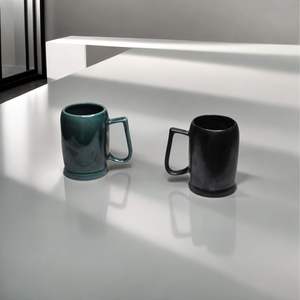 Low Price Durable Classic Solid Pattern Ceramic Porcelain Coffee & Tea Mugs Handmade <b>Dishwasher</b> & Microwave Safe - Product Image 4