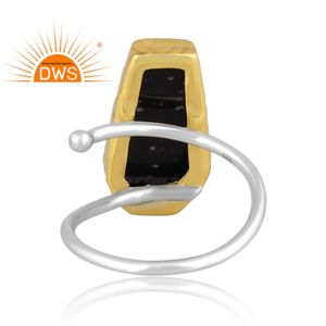 Latest Trending 2026 Fine Sterling Silver Natural Snowflake <b>Obsidian</b> Gemstone Stackable Ring Custom <b>Jewelry</b> Manufacturer - Product Image 4