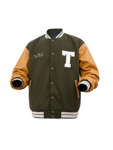 Veste universitaire de couleur unie de qualité supérieure pour hommes, uniforme de baseball ample à la mode, veste bombardier en toile imperméable et coupe-vent, veste décontractée - Product Image 4