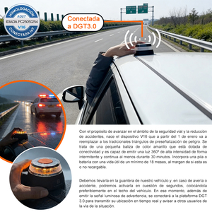 Luz de Advertencia GPS para Señales de Tráfico DGT, Luz de Emergencia con Geolocalización, Baliza V16 Homologada DGT con Geolocalizador - Product Image 6