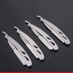 Maquinilla de afeitar recta inoxidable personalizada al por mayor con cuchilla no desechable cuchillo de afeitar de peluquero - Product Image 1