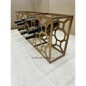 ชั้นวางขวดไวน์ทำจากลวดโลหะเกรดพรีเมี่ยมฐานสี่เหลี่ยมหินอ่อนสีขาวและชั้นวางขวดไวน์คุณภาพสูงจากอินเดีย - Product Image 5