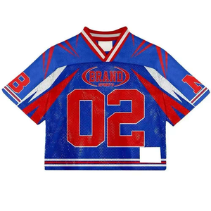 Cómoda y ligera calle moderna para camiseta de malla de gran tamaño personalizada de punto de manga corta Anti-Pilling logotipo personalizado - Product Image 1