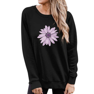 Nouveau design, sweat-shirt en coton de couleur unie, vente en gros, sweat-shirt à col rond pour femmes, meilleure vente - Product Image 2