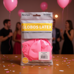 Decotex <b>Latex</b> Balloons 45cm <b>Pink</b> 6pcs Bag Party Decoration - Product Image 3