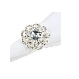 <b>Silver</b> Metal Rhinestone <b>Napkin</b> Holder Unique Style Handmade Wedding Tabletop Decorative <b>Napkin</b> Ring for Restaurant - Product Image 5