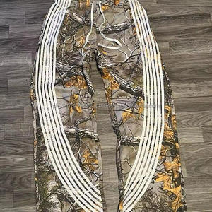 Wholesale 100% Cotton <b>Men's</b> Casual Track Pants Wide Leg <b>Baggy</b> Flared Sweat pant Customizable Design - Product Image 1