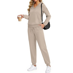 2025, conjunto de chándal de 2 piezas con logotipo personalizado para mujer, sudadera con cremallera y joggers de cintura alta, ropa de descanso informal para Fitness, ropa deportiva - Product Image 2