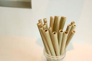 Eco Premium Custom Biodegradable Bamboo <b>Drinking</b> <b>Straw</b> Set Blue Lotus - Product Image 4