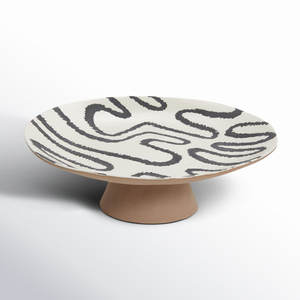 Vente en gros Nouveau design de présentoir à gâteaux en métal émaillé imprimé Support de service en bois pour tasses à dessert et gâteaux Support de service pour autres collations - Product Image 1