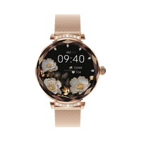 Montre connectée AMOLED pour femme avec appels Bluetooth, moniteur d'oxygène sanguin, fréquence cardiaque, suivi d'activité, calendrier, accessoires de bracelet intelligent HW015
