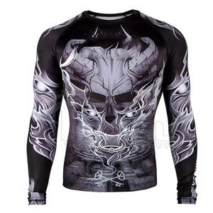 Haute qualité sur mesure hommes Rash Guard grande taille respirant séchage rapide écologique manches complètes Spandex/Polyester nouveauté - Product Image 1