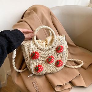 Nuevo Bolso de Hombro Tejido para Mujer, Diseño de Cesta de Verduras de Alta Gama, Ideal para Oficinistas y Playa, en Poliéster - Product Image 1