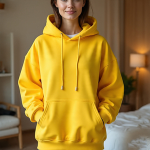 Drop Shoulder Hoodie Mujer Heavy Fabric 450 GSM Cotton Fleece Hoodie Ladies Wholesale Oversize Hoodie Mujer - Product Image 4