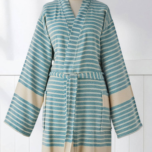 Peignoir unisexe 100% coton, best-seller, séchage rapide, vêtements de nuit d'été, tissu respirant, léger, toute l'année, fabrication ODM en Turquie - Product Image 4