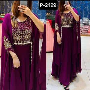 Les femmes indiennes à la mode portent des collections Georgette Kurtis en rayonne décontractée et quotidienne avec impression en feuille Kurtis prix bon marché Kurtis - Product Image 6