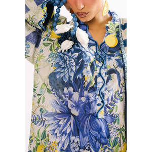 Ensemble de costume 3 pièces pour femmes en mousseline imprimée 100% coton respirant avec dupatta CL-62144 - Product Image 2