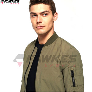 Chaqueta de bombardero de moda para hombre Invierno Sólido a prueba de viento Moda OEM Servicios Zip-up Light Men Bomber Jacket - Product Image 5